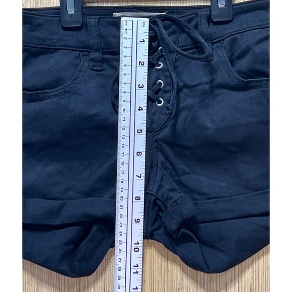Pacsun - Women's High-Waisted Super Stretch Short Shorts Lace Up - Black - # 23 - Picture 5 of 15